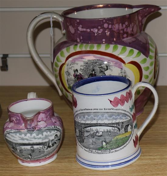 Three lustre pots